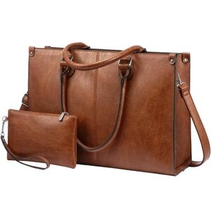 Leather Laptop Bag for Women, 15.6 inch Laptop Tote Vintage bag.